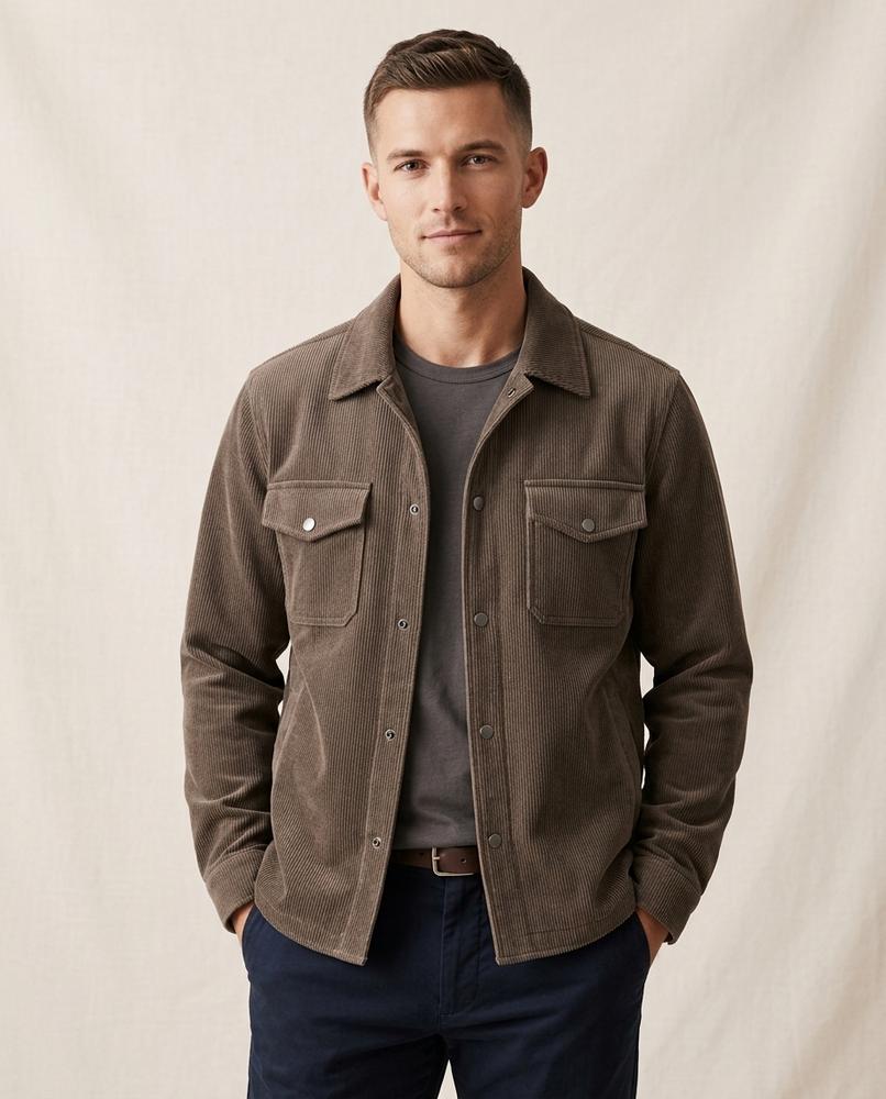 Lands Fashion - Misud | Corduroy Snap-Front Jacket Men