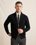 Lands Fashion - Lirov | Ribbed Zip-Up Knit Cardigan Men