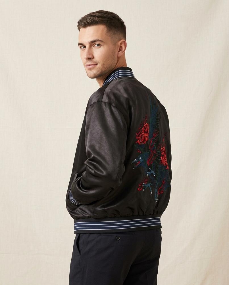 Lands Fashion - Lufav | Embroidered Satin Jacket Men