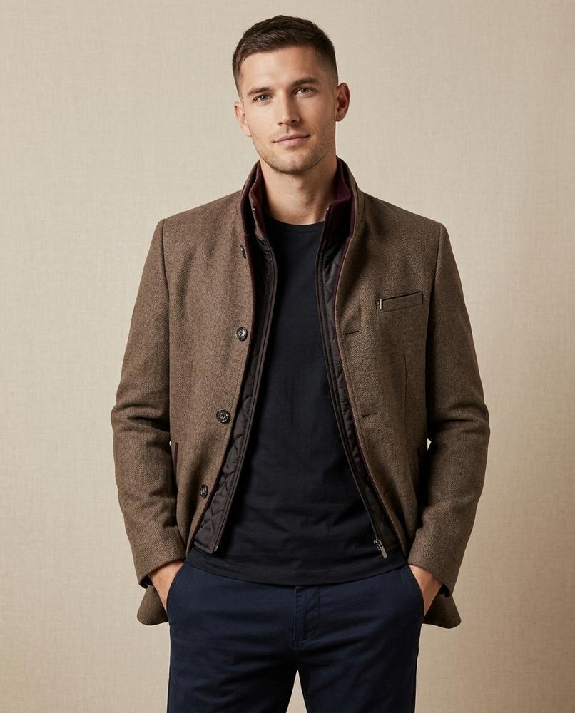 Lands Fashion - Zomes | Structured Stand-Collar Jacket Men