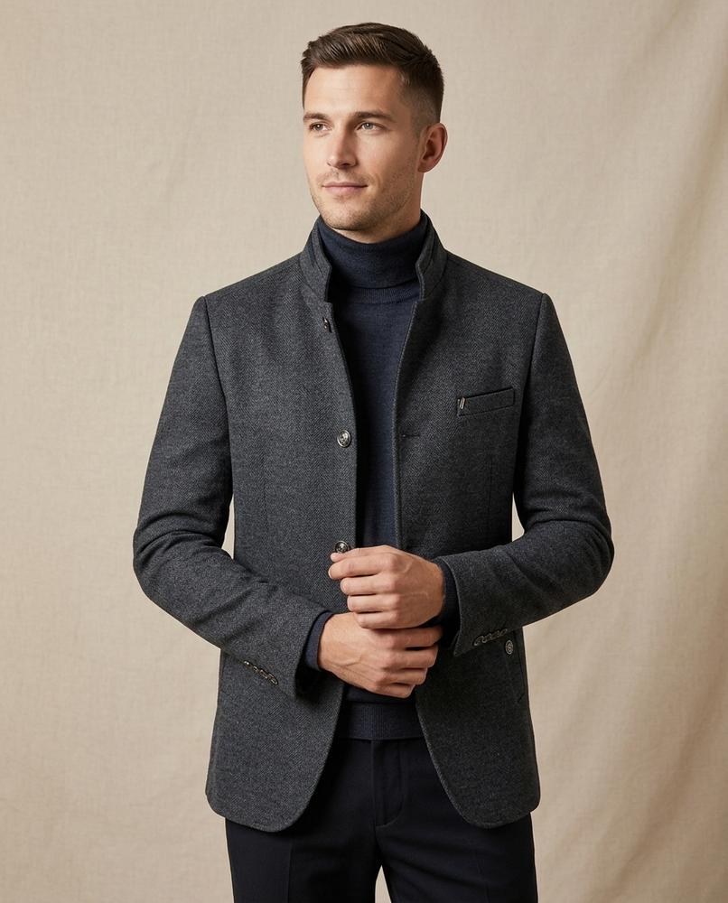 Lands Fashion - Zomes | Structured Stand-Collar Jacket Men