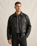 Lands Fashion - Vusor | Paneled Zip-Up Leather Jacket Men