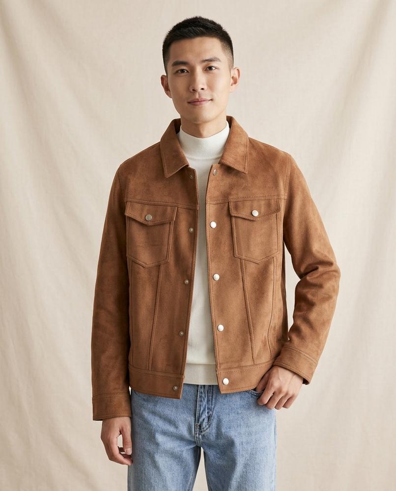 Lands Fashion - Zatel | Contrast-Stitched Button-Front Jacket Men