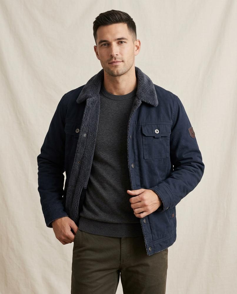Lands Fashion - Vusan | Sherpa-Collar Button-Front Jacket Men