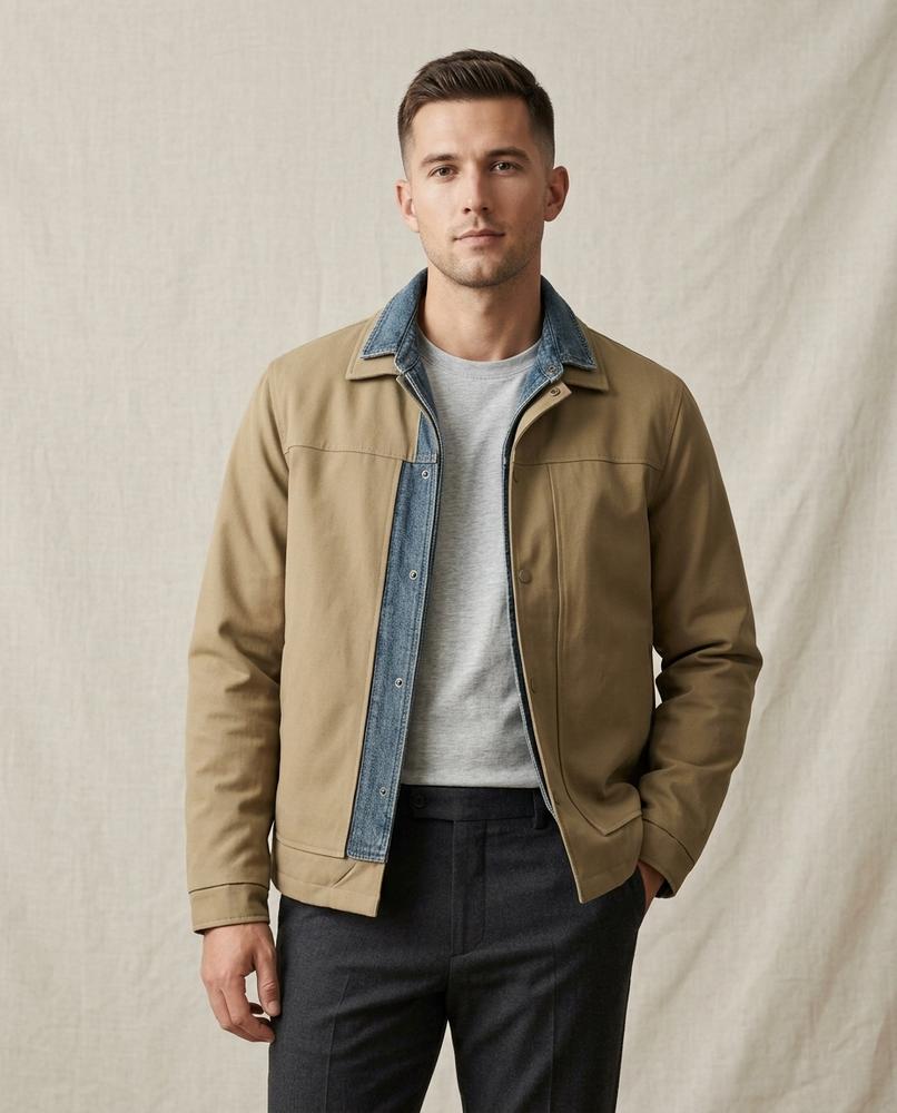 Lands Fashion - Kunov | Layered-Look Lined Jacket Men