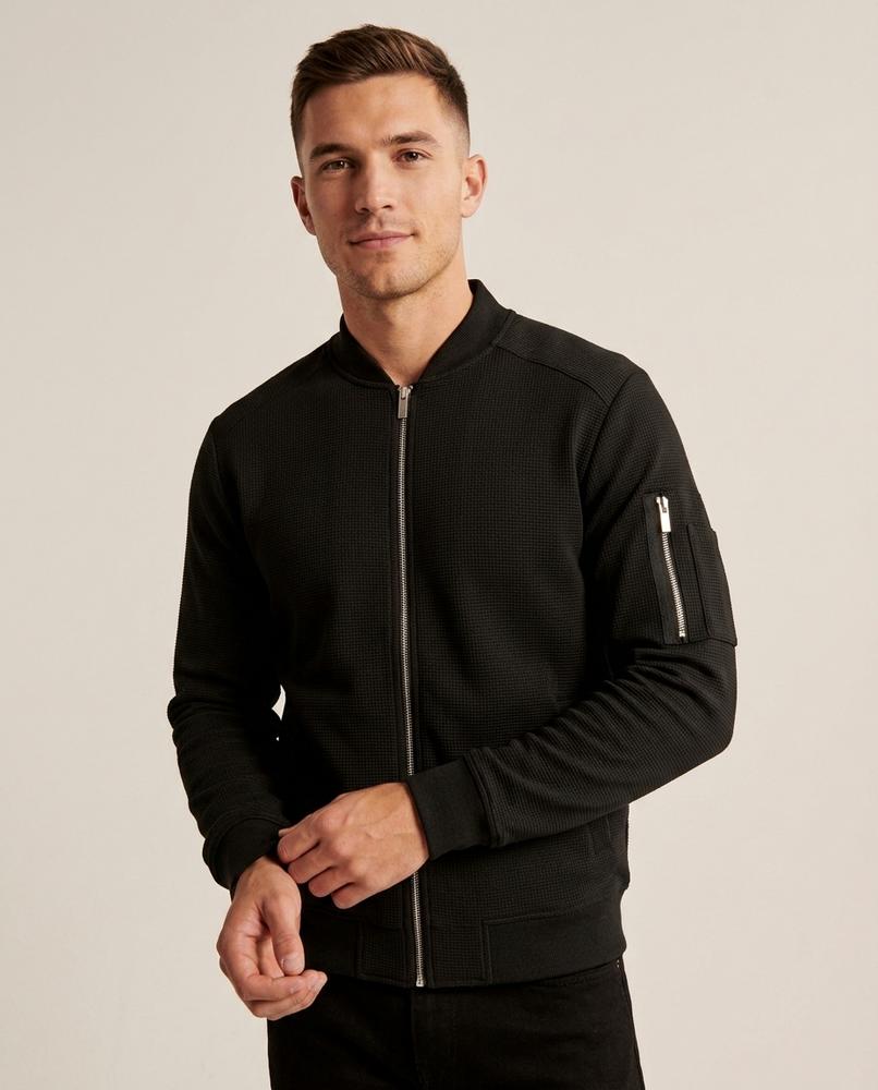 Lands Fashion - Mibat | Waffle-Knit Zip-Up Jacket Men