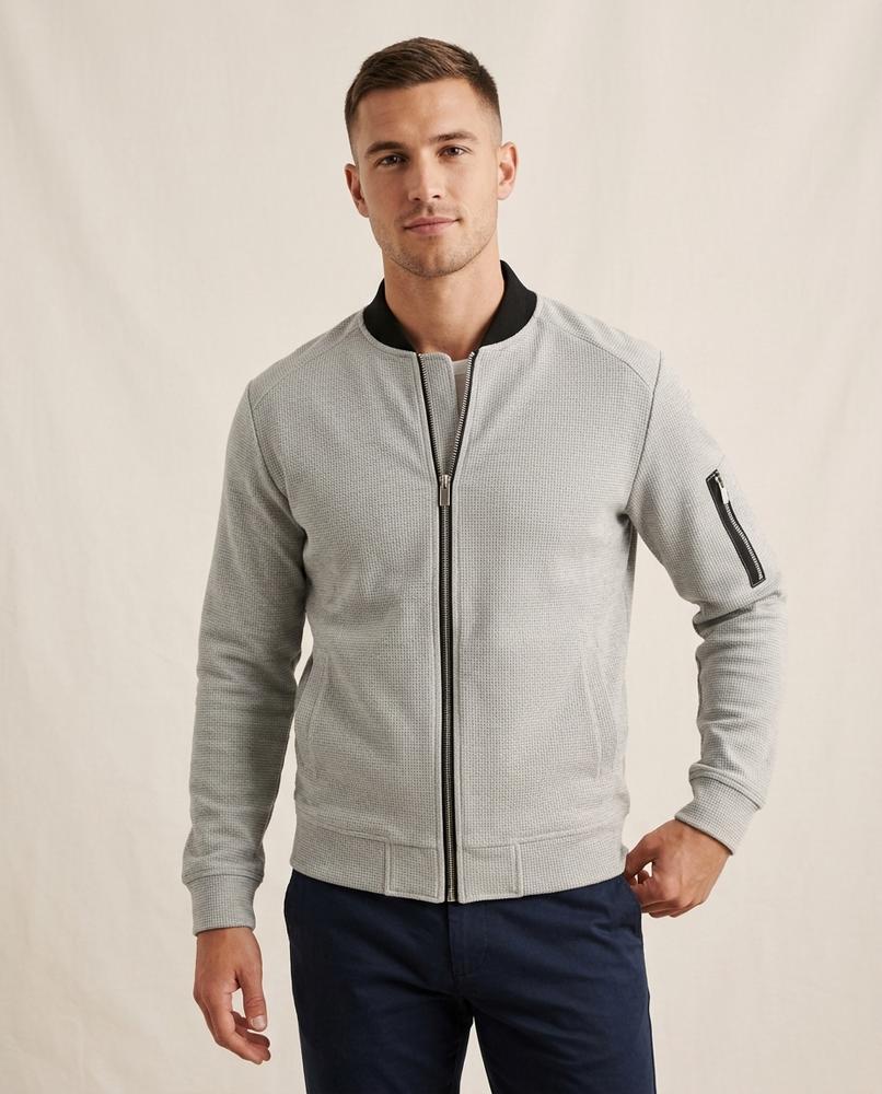 Lands Fashion - Mibat | Waffle-Knit Zip-Up Jacket Men