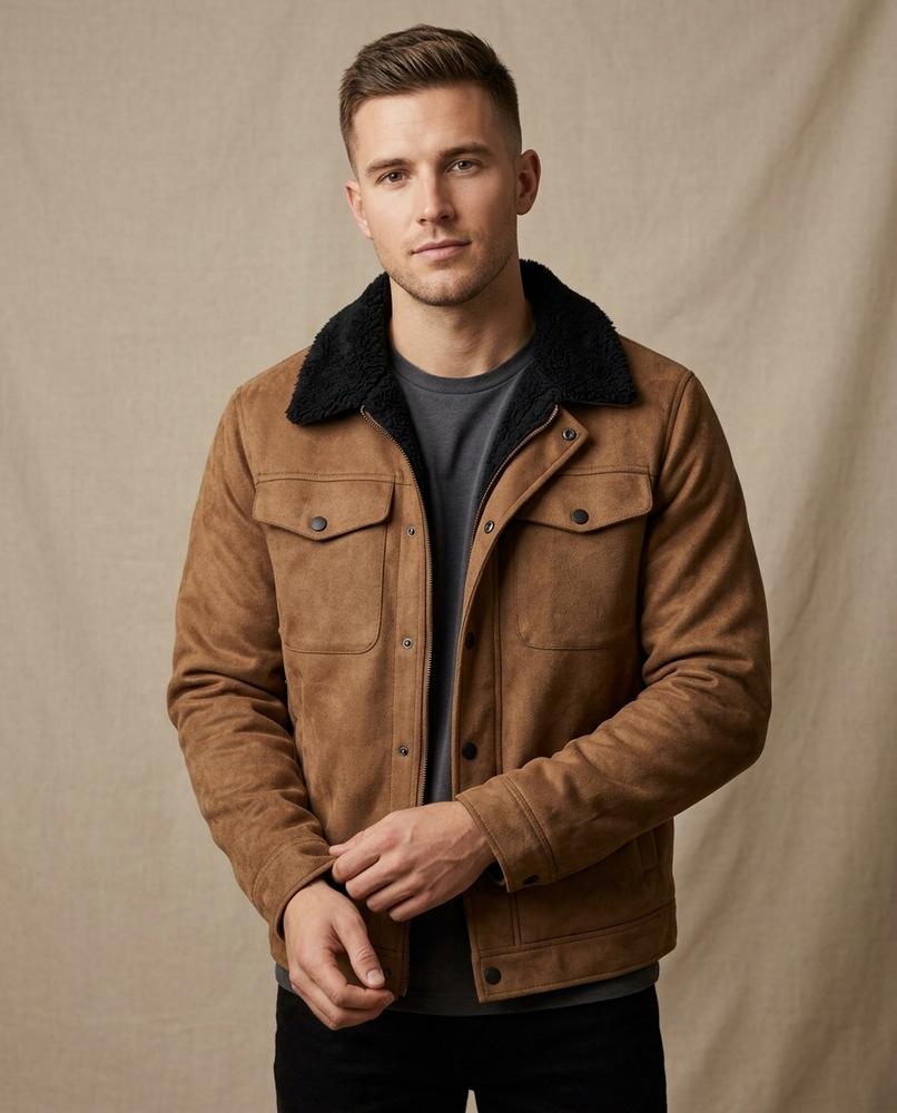 Lands Fashion - Movum | Lined Suede-Effect Jacket Men