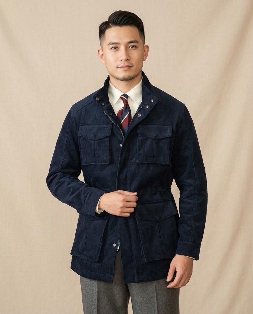 Lands Fashion - Cuser | Corduroy Stand-Collar Jacket Men