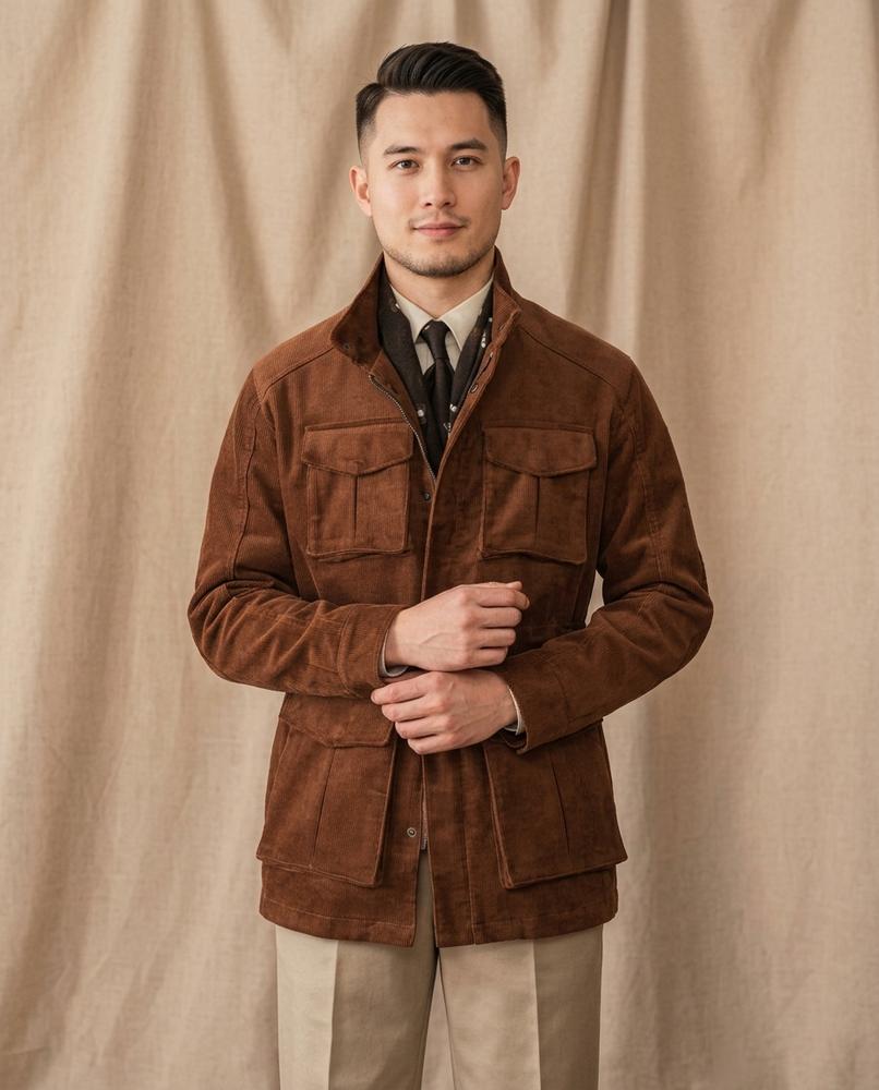 Lands Fashion - Cuser | Corduroy Stand-Collar Jacket Men