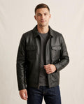 Lands Fashion - Nirak | Grained Zip-Up Leather Jacket Men