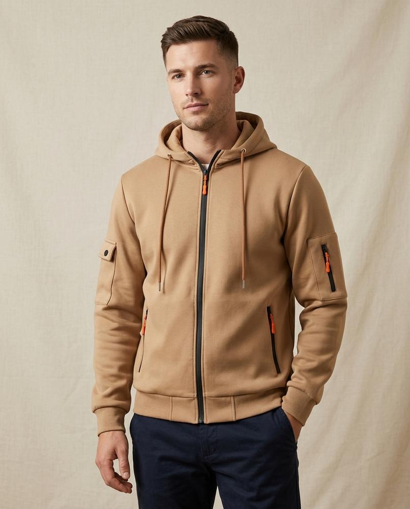 Lands Fashion - Yazad | Lined Zip-Up Hoodie Men