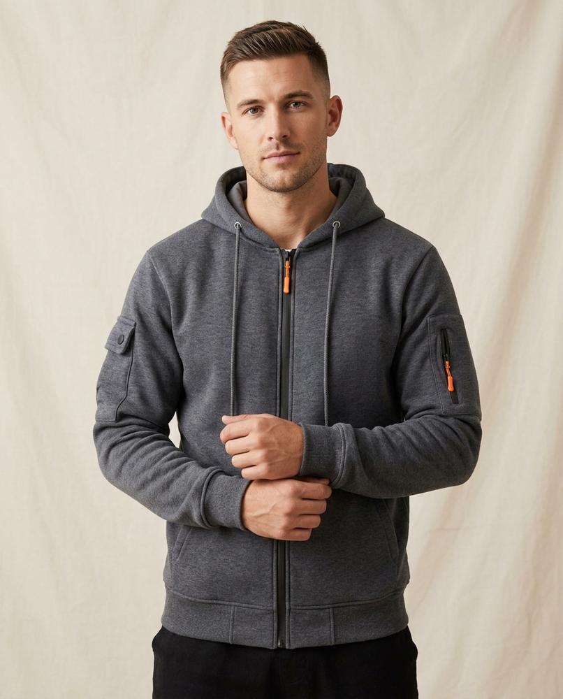 Lands Fashion - Yazad | Lined Zip-Up Hoodie Men