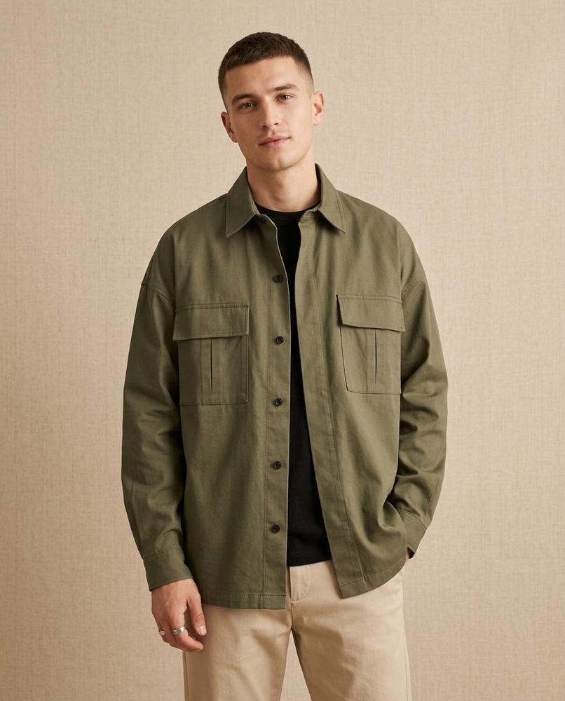 Lands Fashion - Vazem | Loose Fit Pleated Pocket Shirt Men
