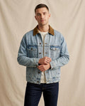 Lands Fashion - Yufak | Contrast Collar Cotton-Lined Denim Jacket Men