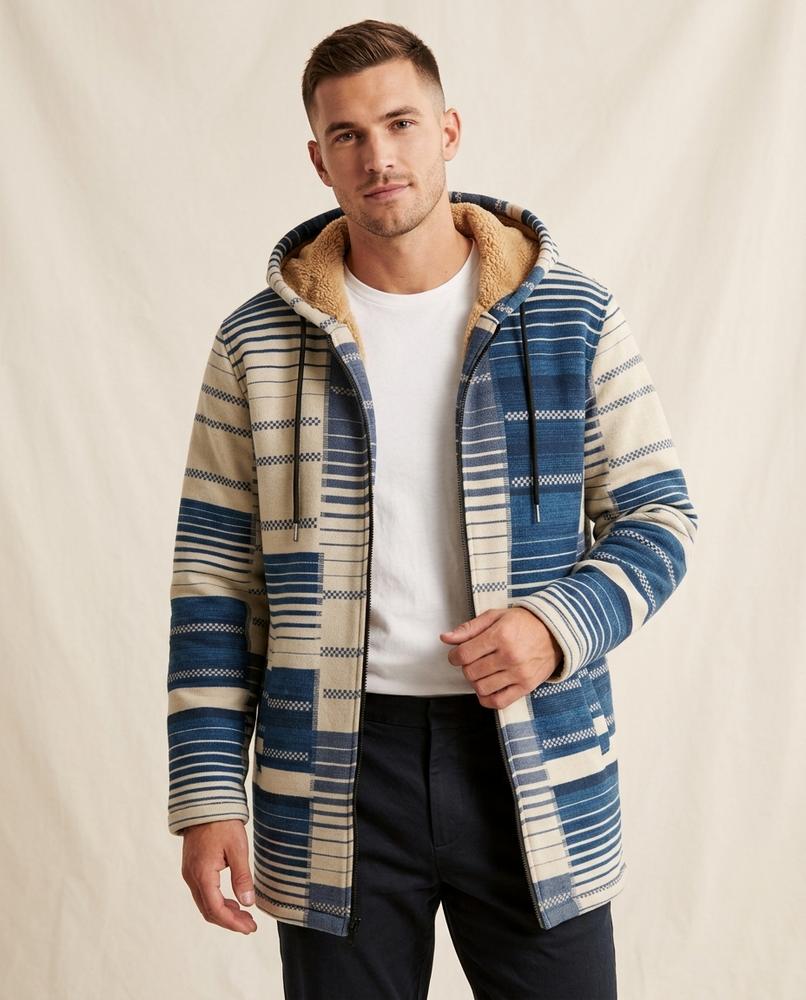 Lands Fashion - Yibod | Sherpa-Lined Patterned Jacket Men