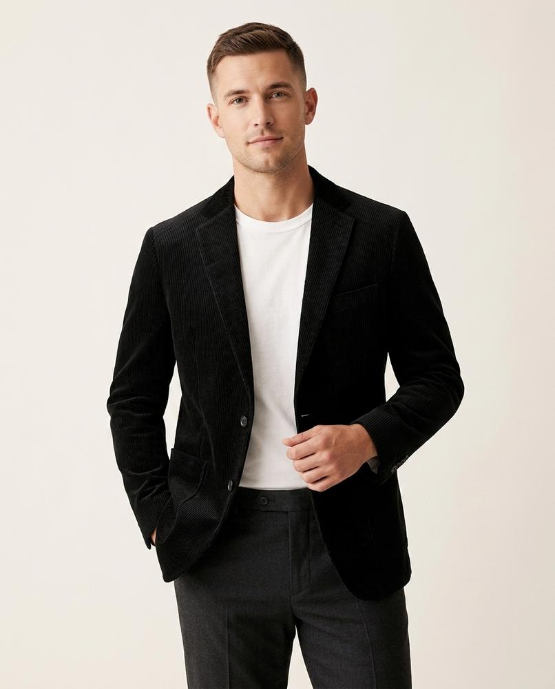 Lands Fashion - Yefim | Corduroy Single-Breasted Blazer Men