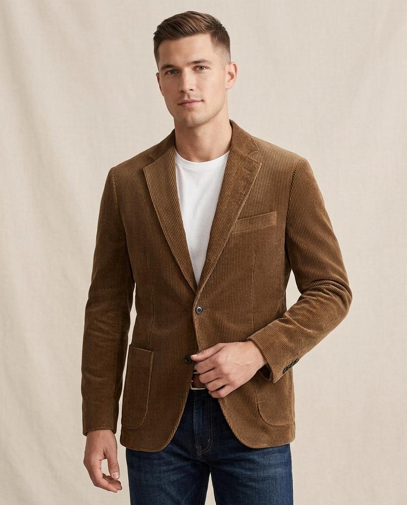 Lands Fashion - Yefim | Corduroy Single-Breasted Blazer Men