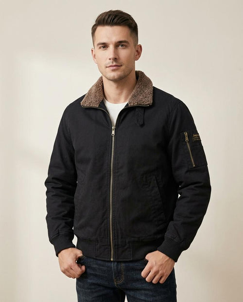 Lands Fashion - Aawim | Lined Sherpa-Collar Jacket Men