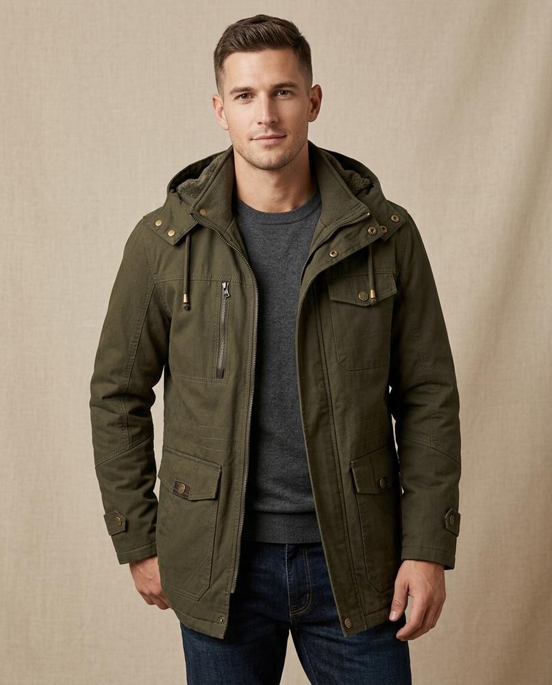 Lands Fashion - Dakod | Hooded Fleece-Lined Jacket Men