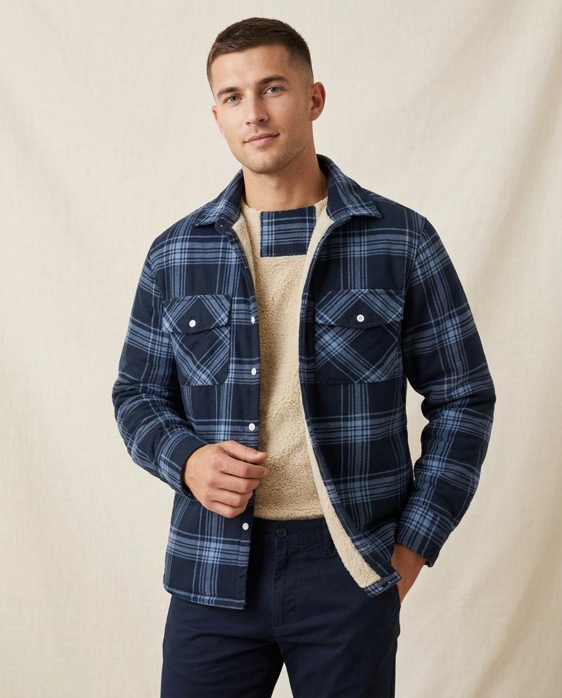 Lands Fashion - Citir | Plaid Sherpa-Lined Jacket Men