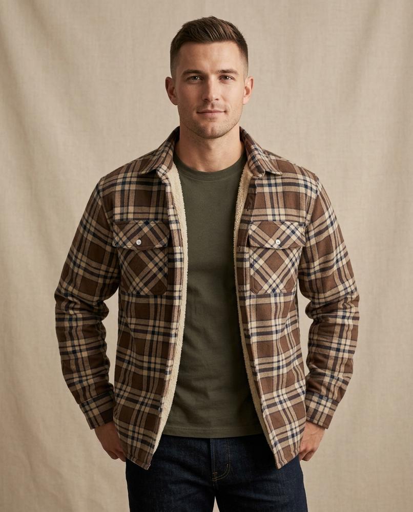 Lands Fashion - Citir | Plaid Sherpa-Lined Jacket Men