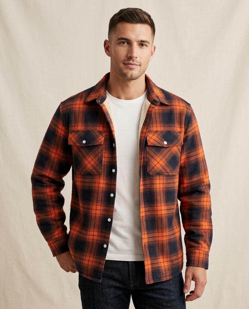 Lands Fashion - Citir | Plaid Sherpa-Lined Jacket Men
