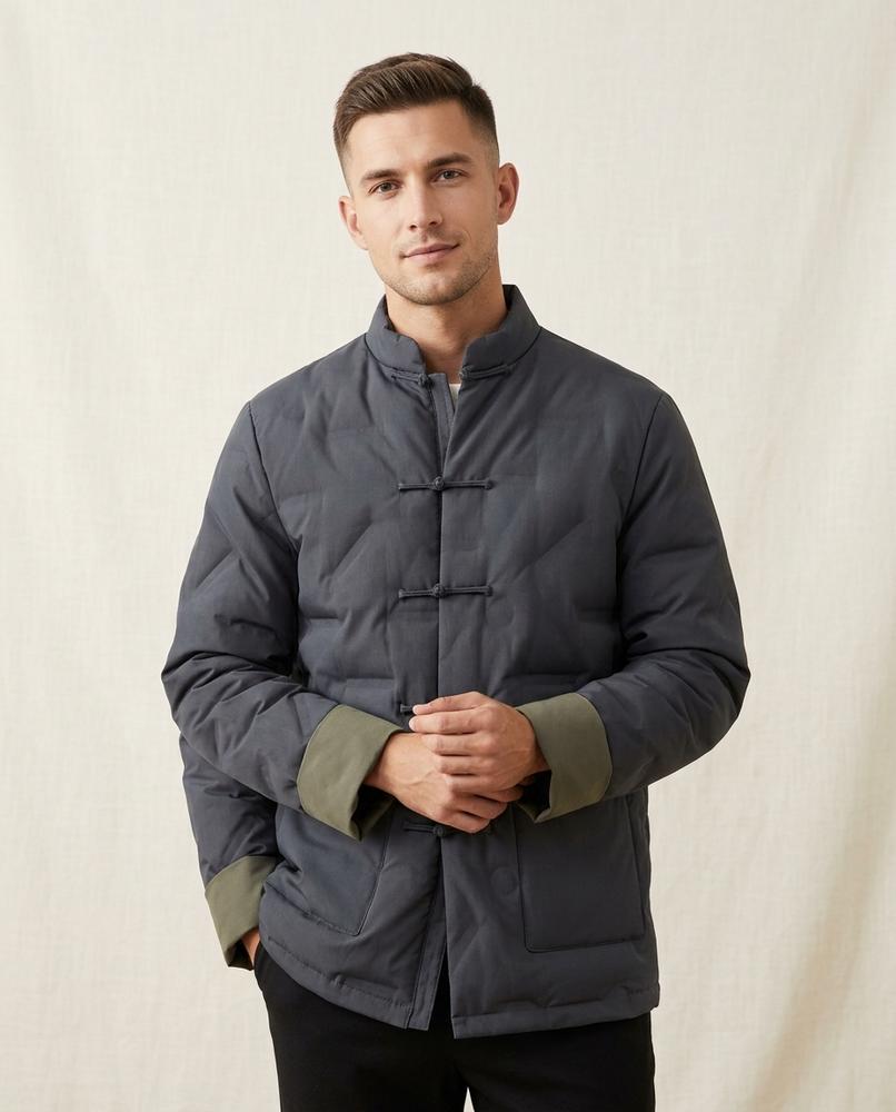 Lands Fashion - Nehom | Quilted Mandarin Collar Jacket Men