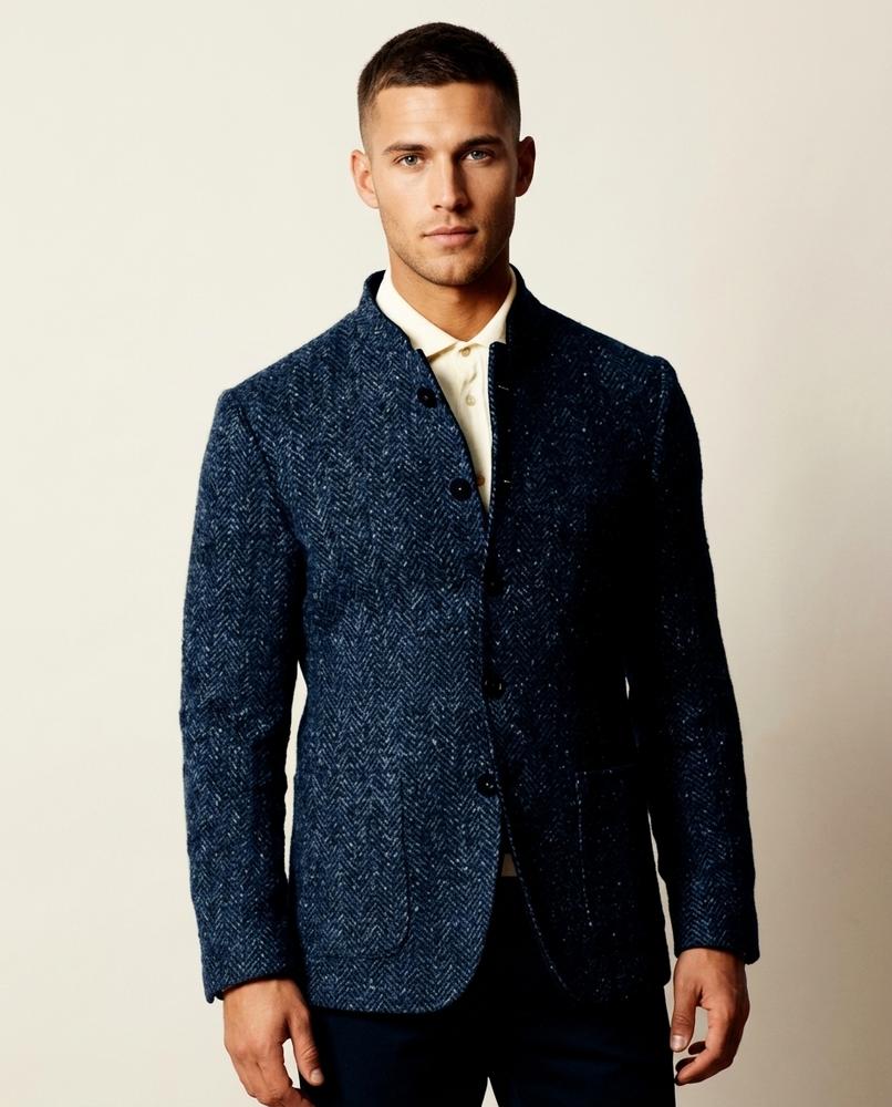 Lands Fashion - Nudam | Stand-Collar Herringbone Jacket Men