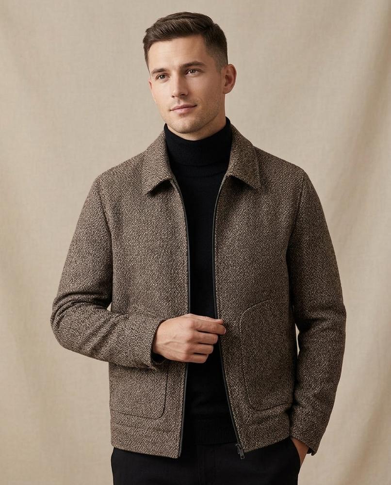 Lands Fashion - Tifuk | Zip-Up Textured Jacket Men