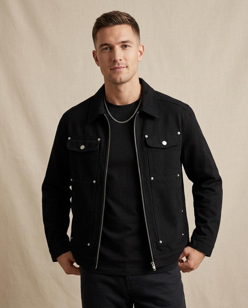 Lands Fashion - Zidov | Studded Zippered Jacket Men