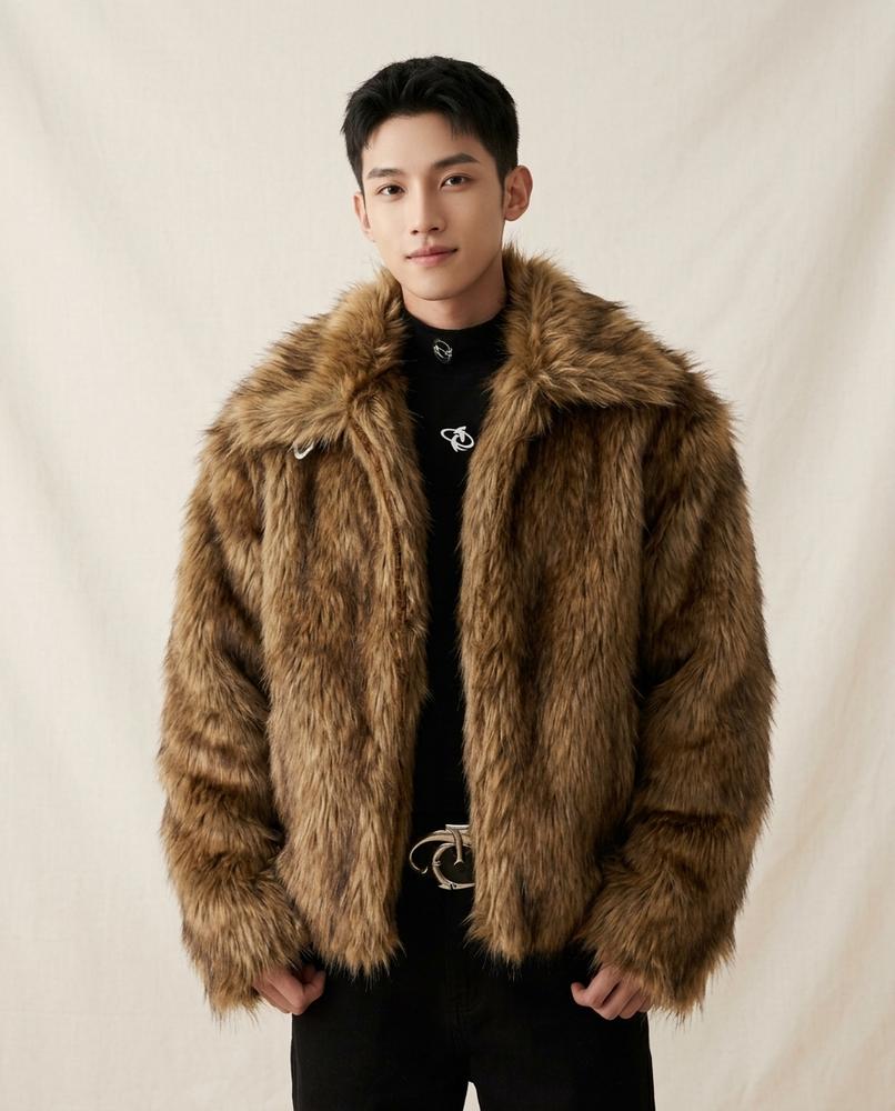 Lands Fashion - Yiwed | Faux Fur Collared Jacket Unisex