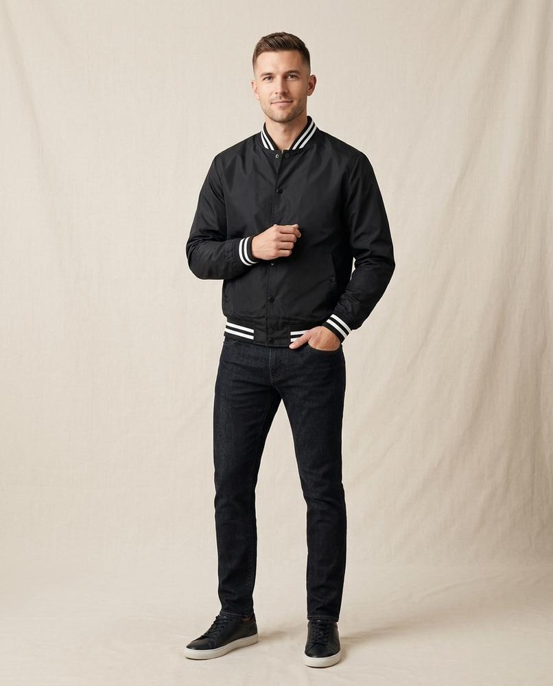 Lands Fashion - Setur | Snap-Button Striped-Trim Jacket Men