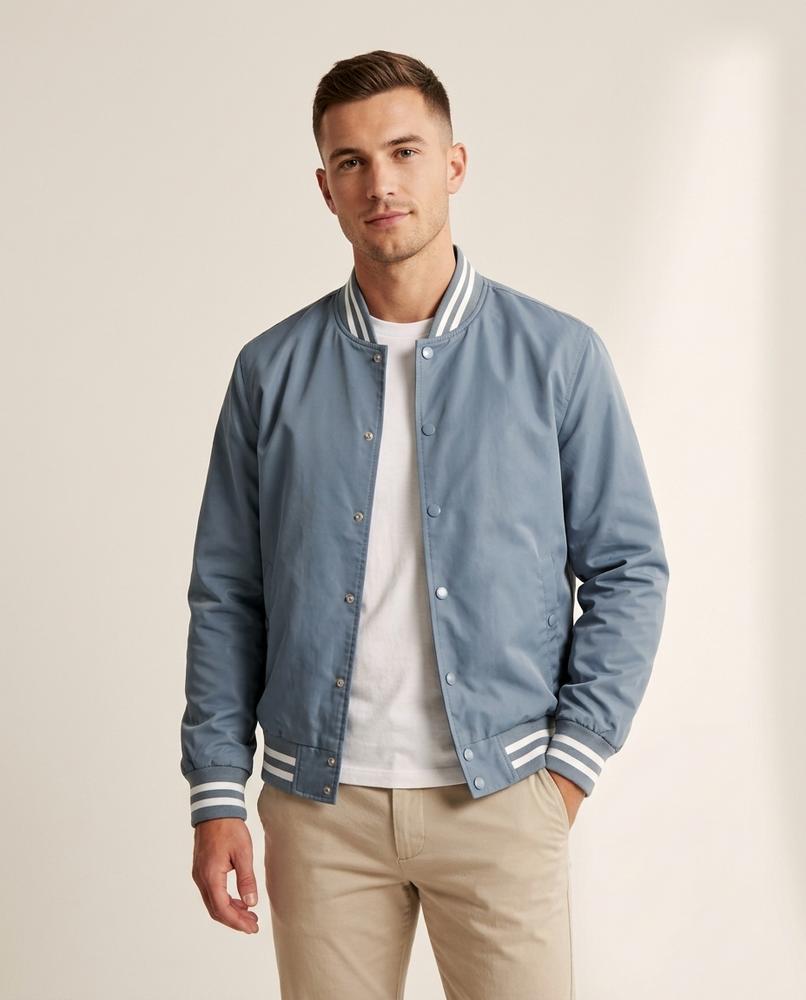 Lands Fashion - Setur | Snap-Button Striped-Trim Jacket Men