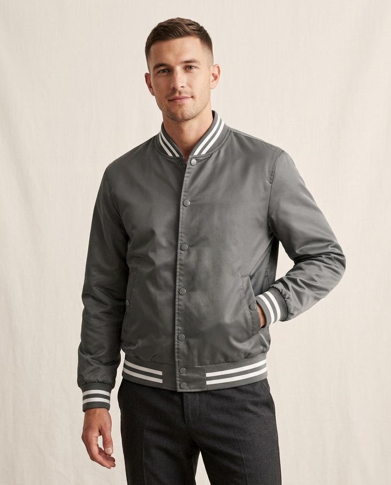 Lands Fashion - Setur | Snap-Button Striped-Trim Jacket Men
