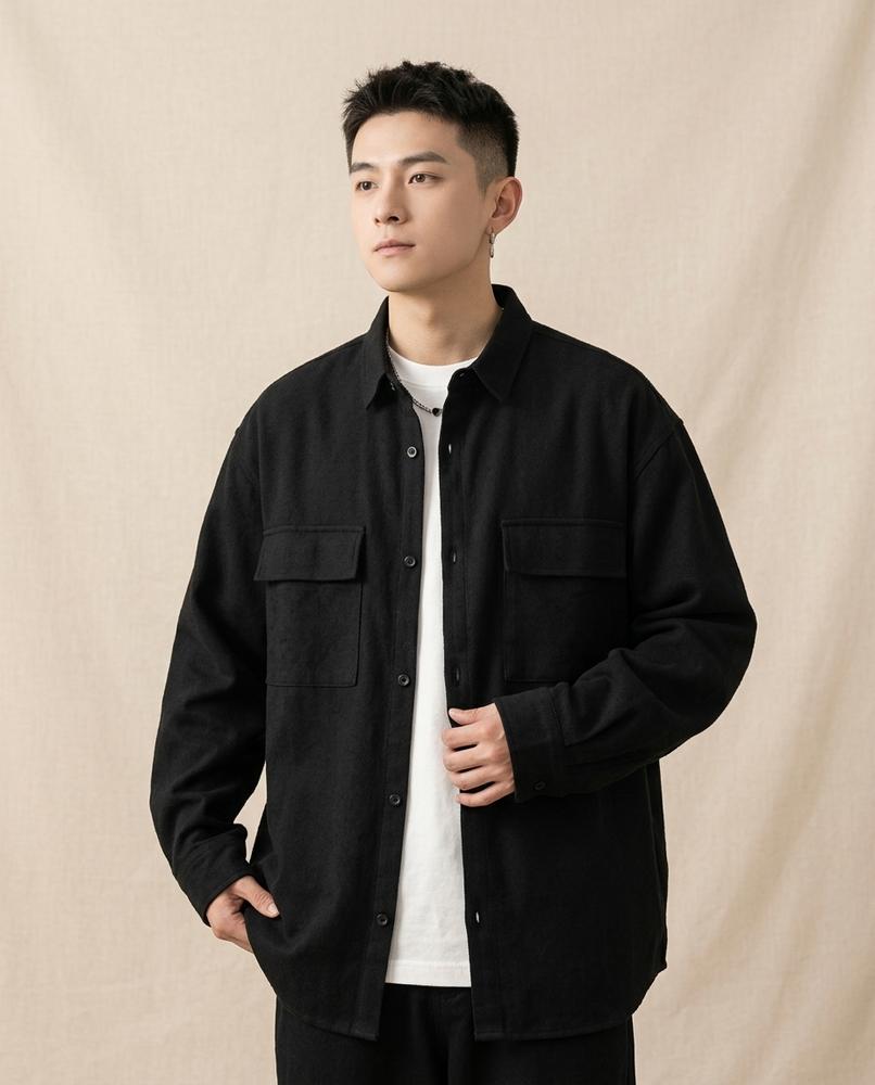 Lands Fashion - Terid | Textured Relaxed Fit Shirt Men