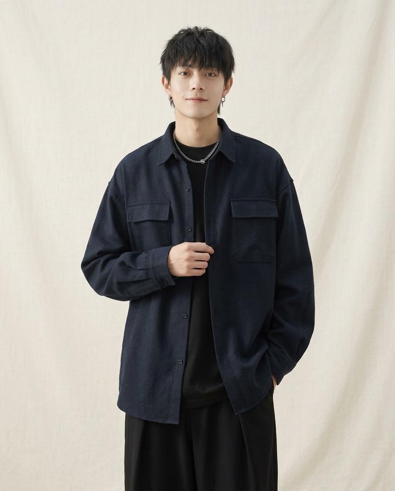 Lands Fashion - Terid | Textured Relaxed Fit Shirt Men