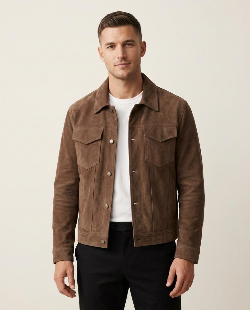 Lands Fashion - Yokuv | Suede-Effect Button-Front Jacket Men