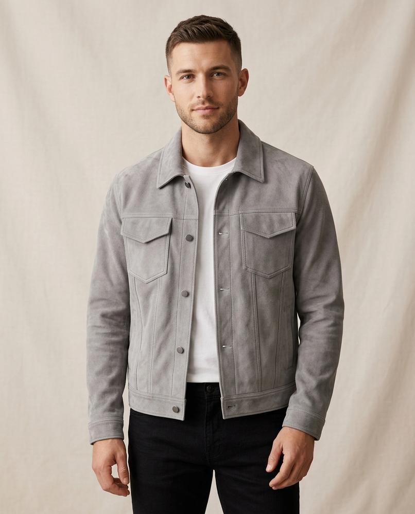 Lands Fashion - Yokuv | Suede-Effect Button-Front Jacket Men
