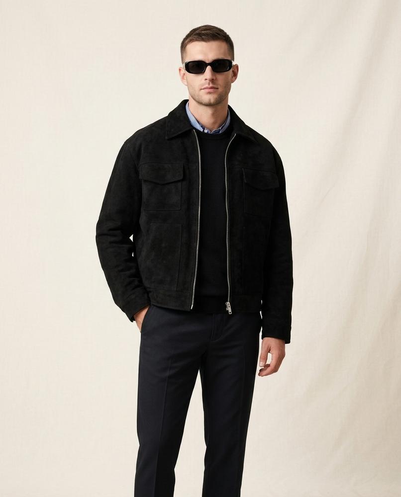 Lands Fashion - Maror | Suede-Effect Zip-Up Jacket Men