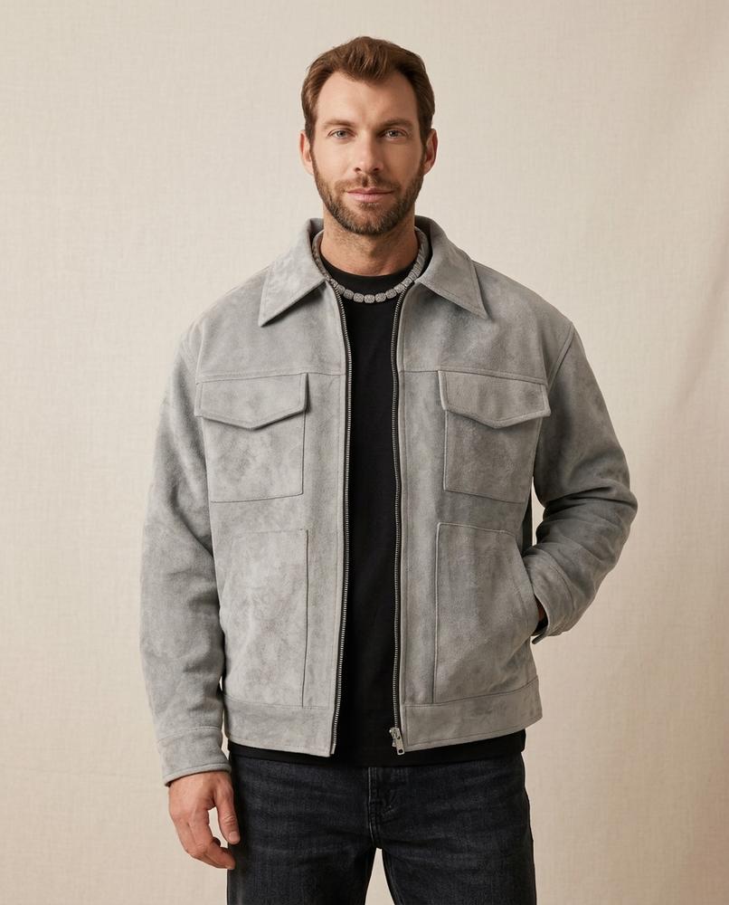 Lands Fashion - Maror | Suede-Effect Zip-Up Jacket Men