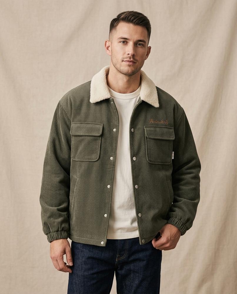 Lands Fashion - Nufar | Corduroy Sherpa-Collar Jacket Unisex