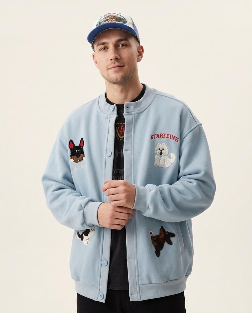 Lands Fashion - Legik | Embroidered Buttoned Jacket Unisex