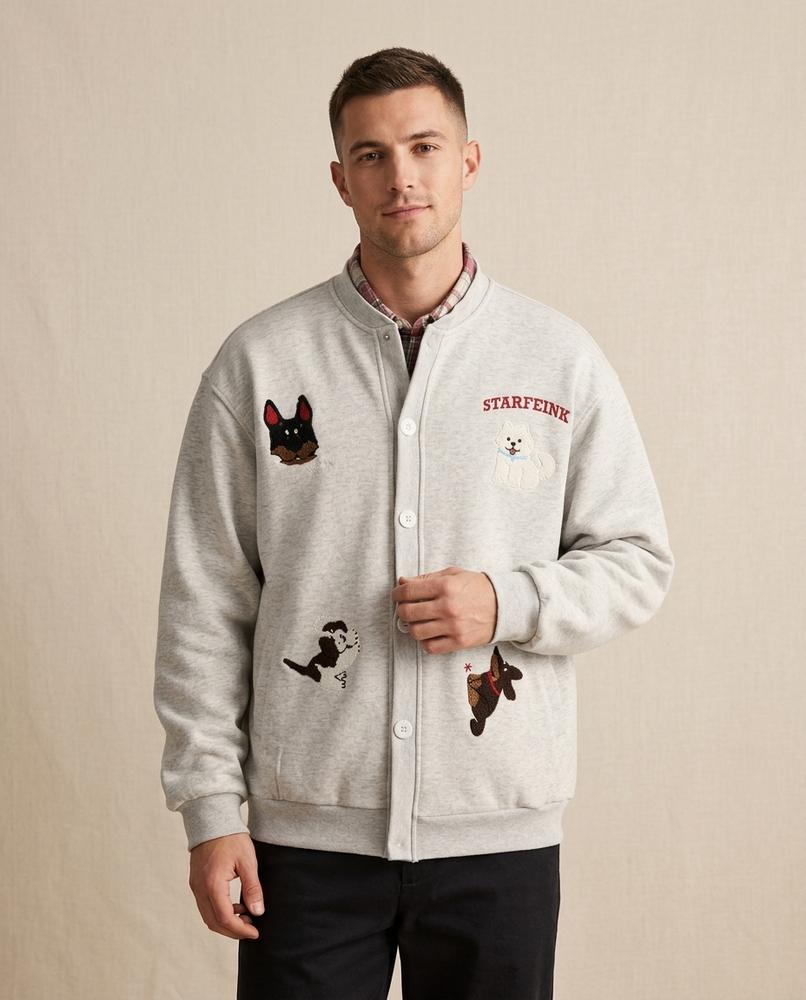 Lands Fashion - Legik | Embroidered Buttoned Jacket Unisex