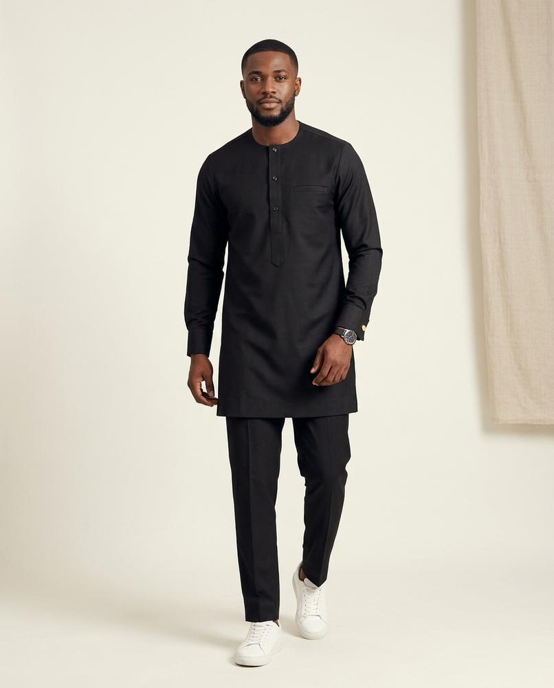 Lands Fashion - Vemak | Mandarin Collar Two-Piece Suit Men
