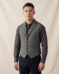 Lands Fashion - Kemin | Herringbone Lapelled Vest Men