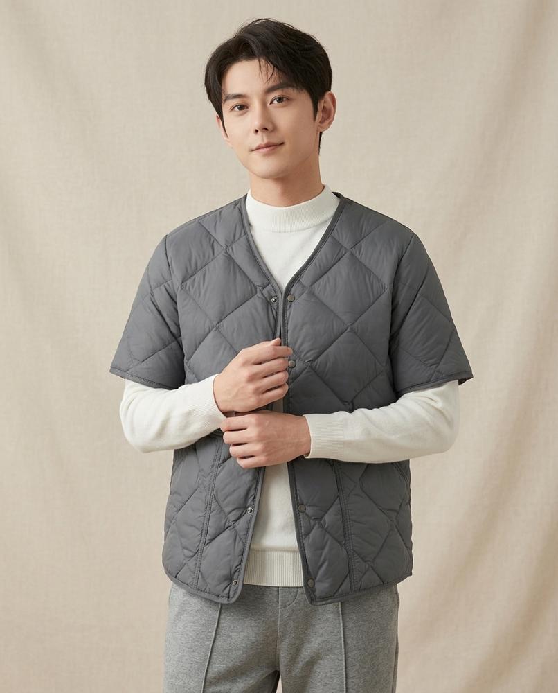 Lands Fashion - Taziv | Quilted Short-Sleeved Jacket Men