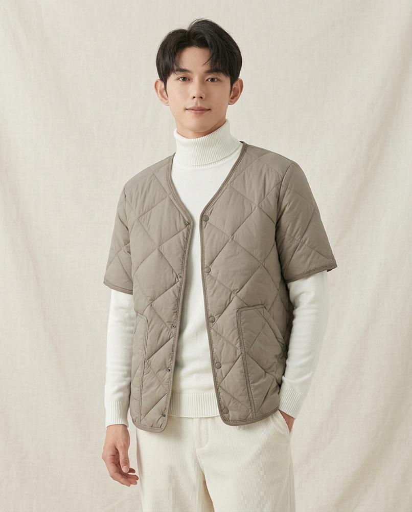 Lands Fashion - Taziv | Quilted Short-Sleeved Jacket Men