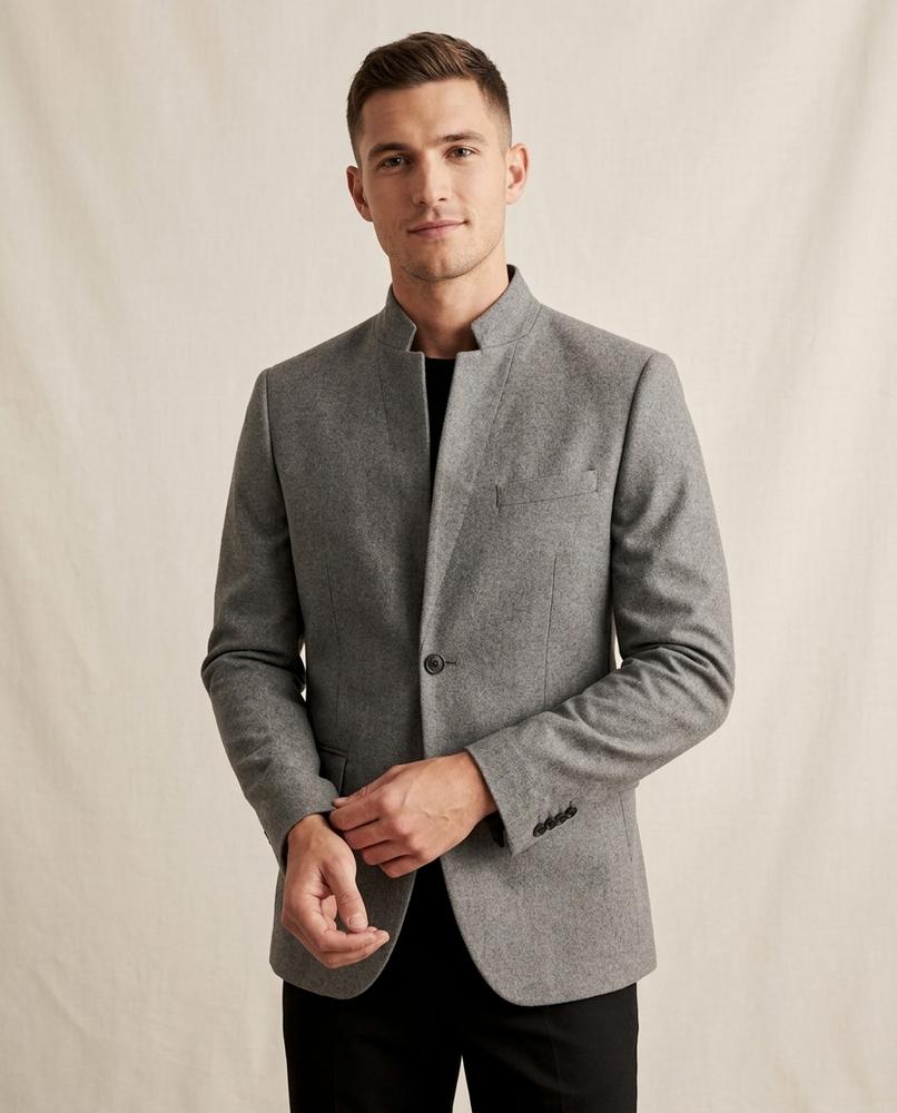 Lands Fashion - Sebal | Stand Collar Slim Fit Blazer Men