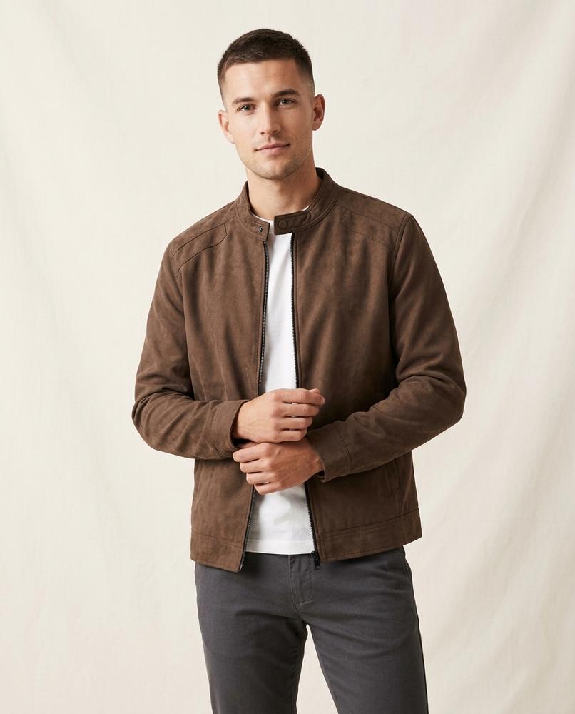 Lands Fashion - Kafal | Suede-Effect Zip-Up Jacket Men